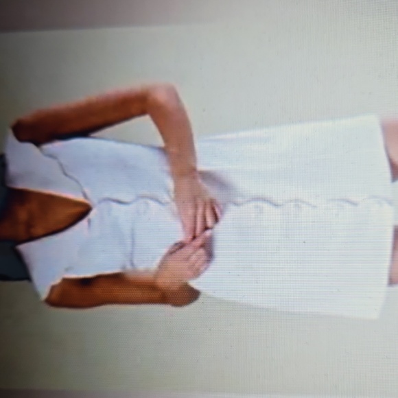 Rachel Parcell WHITE Scallop Collar Linen Blend Dress. Size SM - Picture 2 of 5